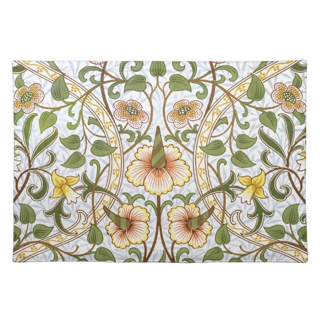 William Morris Daffodil Floral Pattern Placemat (Front)