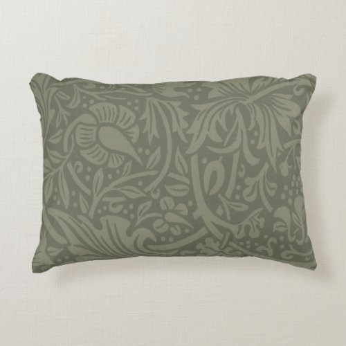 William Morris Daffodil Floral Wallpaper Accent Pillow