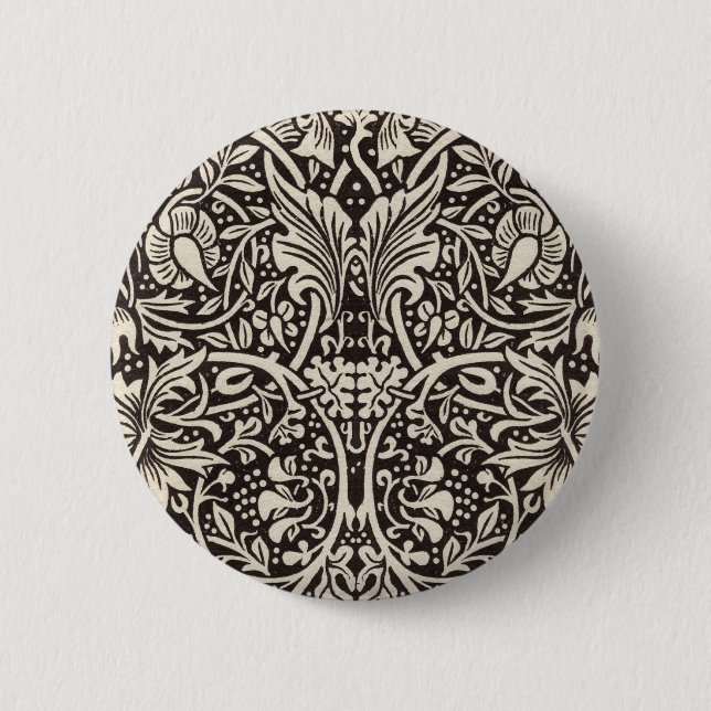 William Morris Daffodil Floral Wallpaper Button (Front)