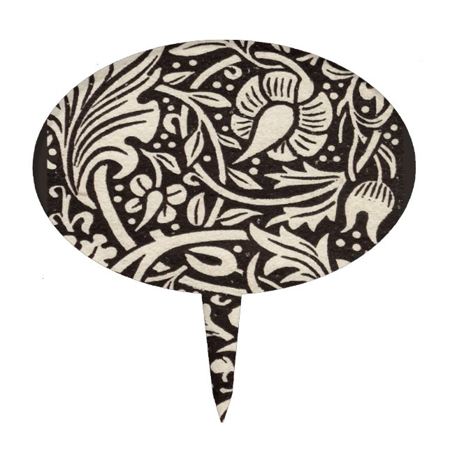 William Morris Daffodil Floral Wallpaper Cake Topper (Front)