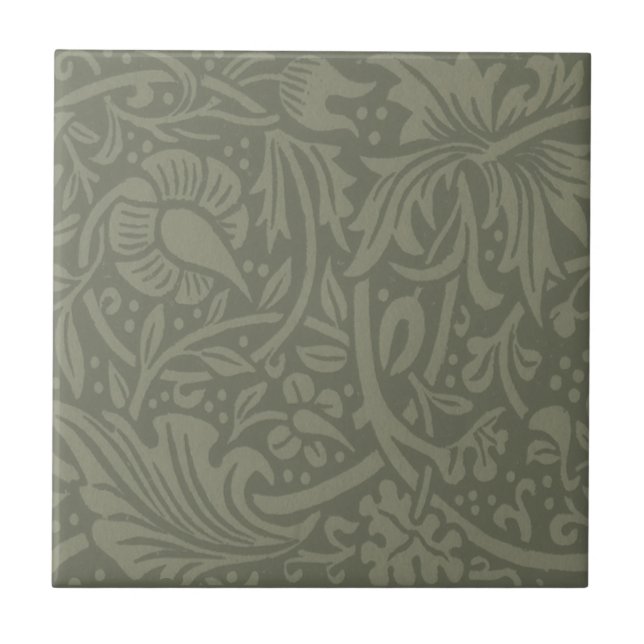 William Morris Daffodil Floral Wallpaper Ceramic Tile (Front)