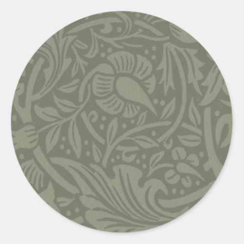 William Morris Daffodil Floral Wallpaper Classic Round Sticker