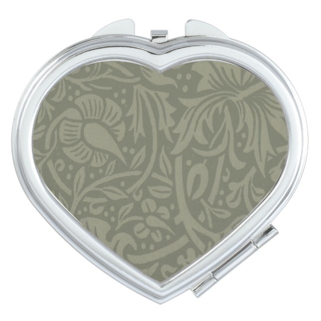 William Morris Daffodil Floral Wallpaper Compact Mirror (Front)