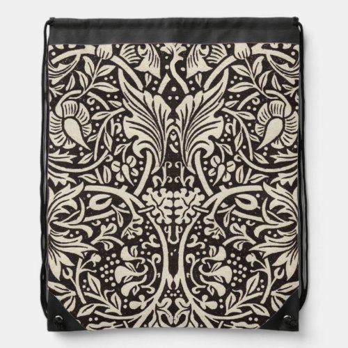 William Morris Daffodil Floral Wallpaper Drawstring Bag