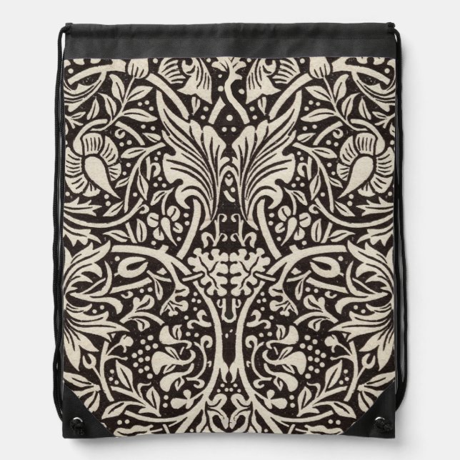 William Morris Daffodil Floral Wallpaper Drawstring Bag (Front)