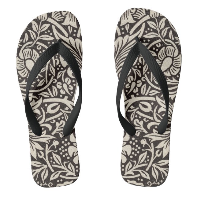 William Morris Daffodil Floral Wallpaper Flip Flops (Footbed)