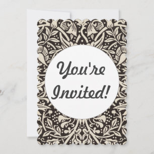 William Morris Daffodil Floral Wallpaper Invitation