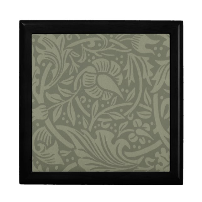William Morris Daffodil Floral Wallpaper Jewelry Box (Front)