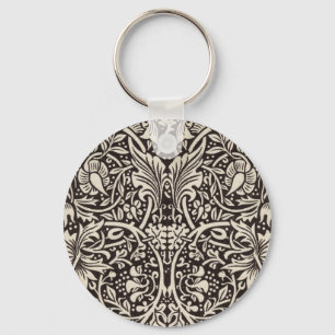 William Morris Daffodil Floral Wallpaper Keychain
