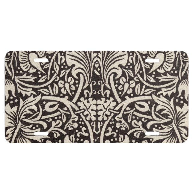 William Morris Daffodil Floral Wallpaper License Plate (Front)