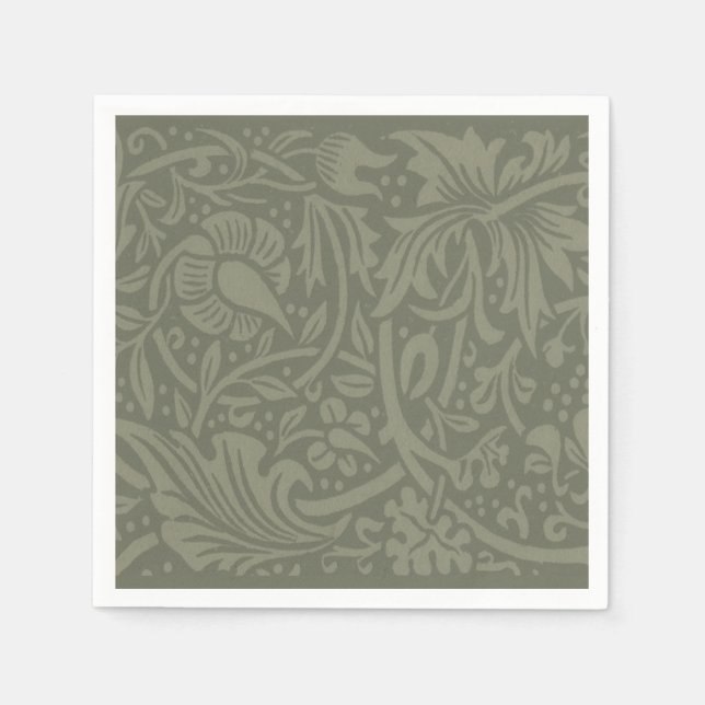 William Morris Daffodil Floral Wallpaper Napkins (Front)