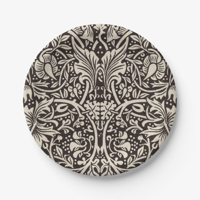 William Morris Daffodil Floral Wallpaper Paper Plates (Front)