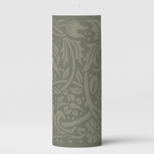 William Morris Daffodil Floral Wallpaper Pillar Candle