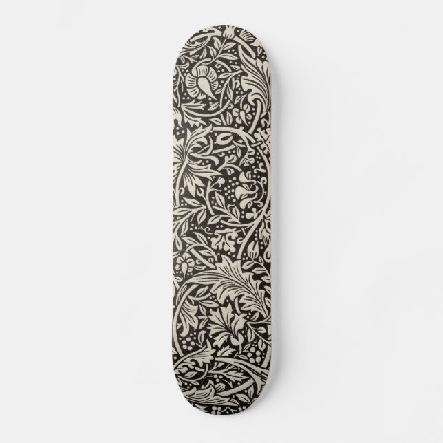 William Morris Daffodil Floral Wallpaper Skateboard (Front)