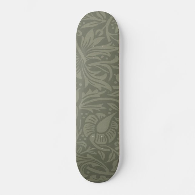 William Morris Daffodil Floral Wallpaper Skateboard (Front)