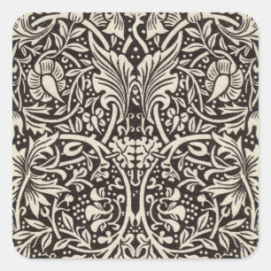 William Morris Daffodil Floral Wallpaper Square Sticker