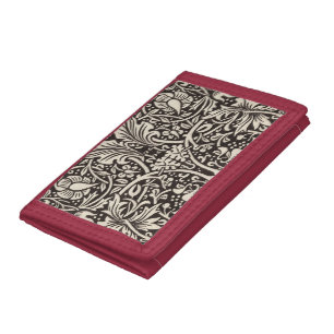 William Morris Daffodil Floral Wallpaper Tri-fold Wallet