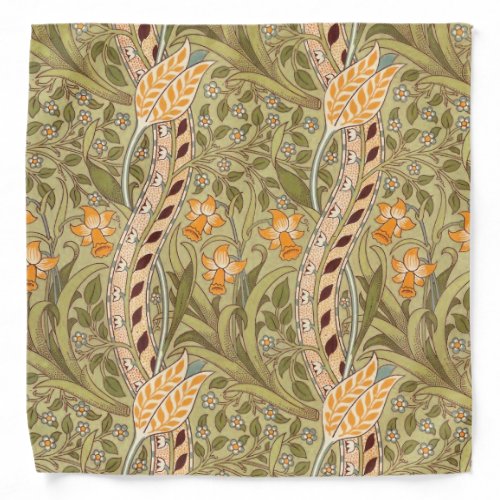 William Morris Daffodil Garden Flower Classic Bota Bandana