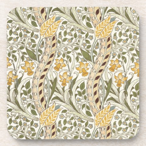 William Morris Daffodil Garden Flower Classic Bota Beverage Coaster