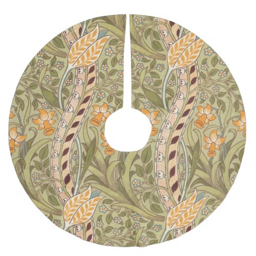 William Morris Daffodil Garden Flower Classic Bota Brushed Polyester Tree Skirt