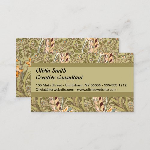 William Morris Daffodil Garden Flower Classic Bota Business Card