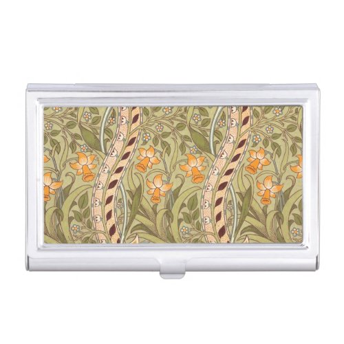 William Morris Daffodil Garden Flower Classic Bota Business Card Case