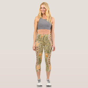 William Morris Daffodil Garden Flower Classic Bota Capri Leggings