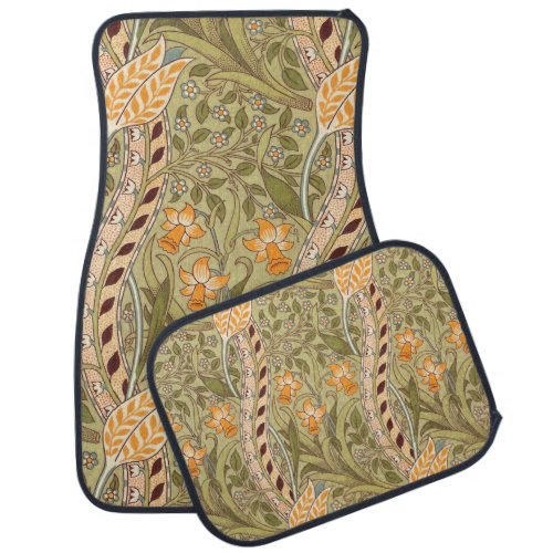 William Morris Daffodil Garden Flower Classic Bota Car Floor Mat