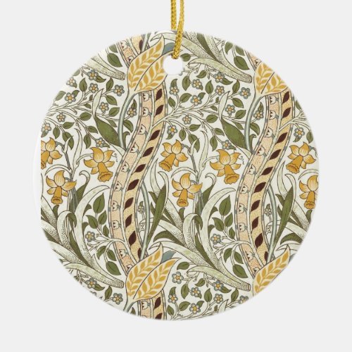 William Morris Daffodil Garden Flower Classic Bota Ceramic Ornament