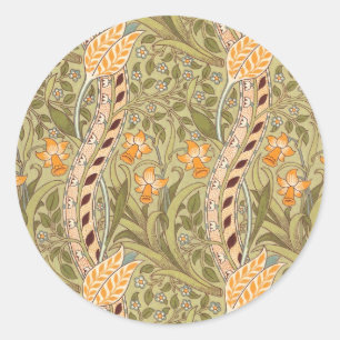 William Morris Daffodil Garden Flower Classic Bota Classic Round Sticker