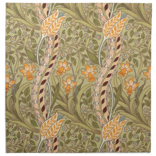 William Morris Daffodil Garden Flower Classic Bota Cloth Napkin