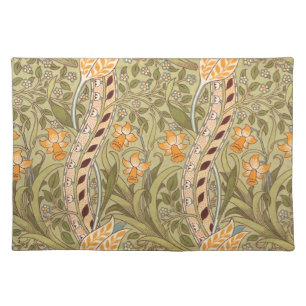 William Morris Daffodil Garden Flower Classic Bota Cloth Placemat