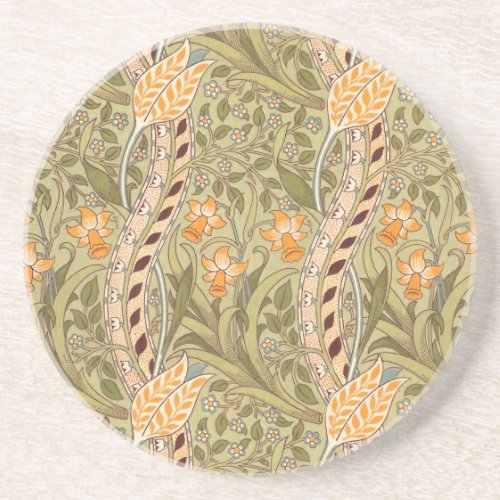 William Morris Daffodil Garden Flower Classic Bota Coaster