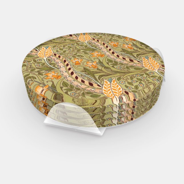 William Morris Daffodil Garden Flower Classic Bota Coaster Set (Set)