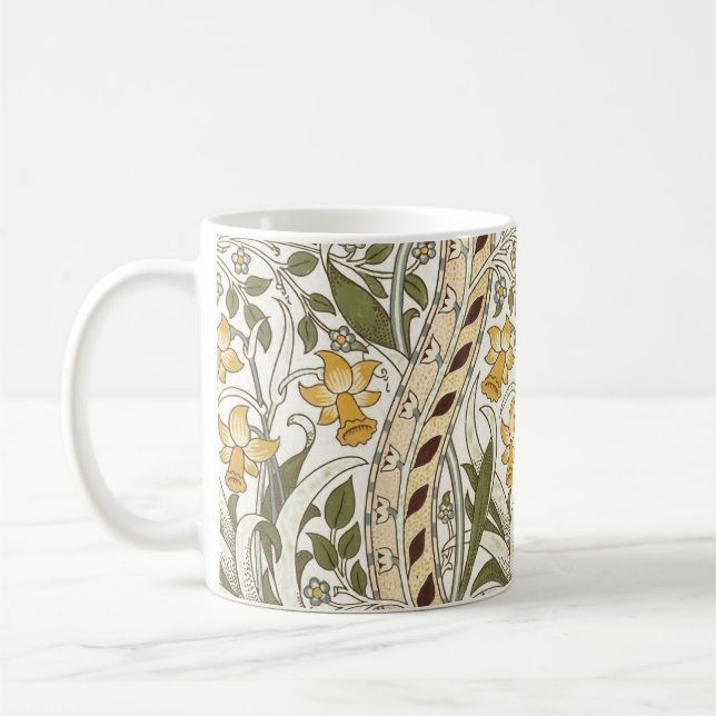 William Morris Daffodil Garden Flower Classic Bota Coffee Mug (Left)