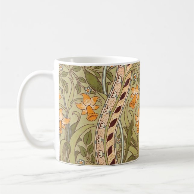William Morris Daffodil Garden Flower Classic Bota Coffee Mug (Left)