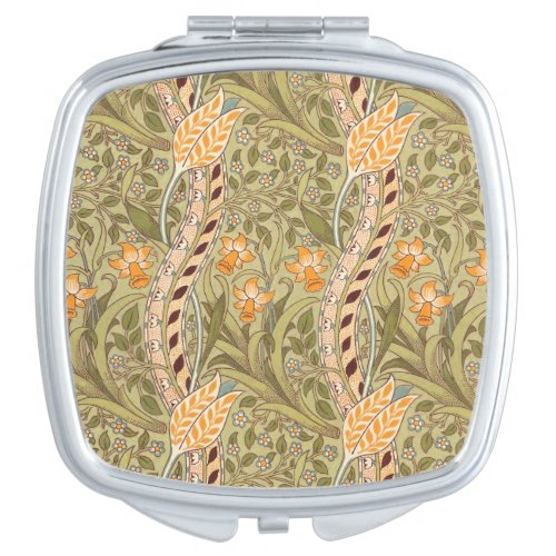 William Morris Daffodil Garden Flower Classic Bota Compact Mirror