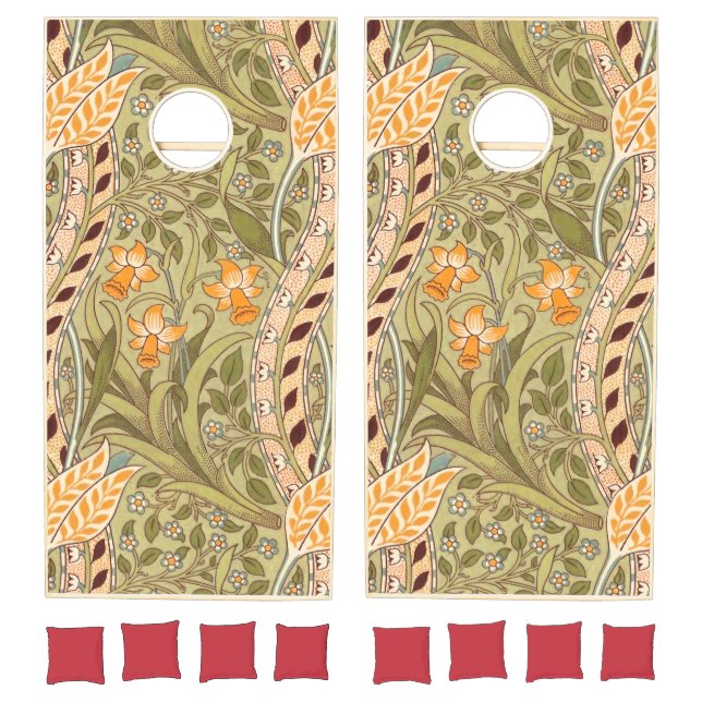 William Morris Daffodil Garden Flower Classic Bota Cornhole Set (Set)