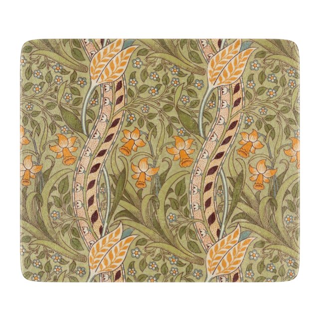 William Morris Daffodil Garden Flower Classic Bota Cutting Board (Front)