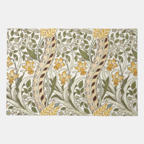 William Morris Daffodil Garden Flower Classic Bota Doormat