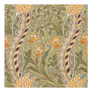 William Morris Daffodil Garden Flower Classic Bota Faux Canvas Print