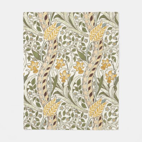 William Morris Daffodil Garden Flower Classic Bota Fleece Blanket