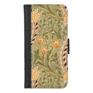 William Morris Daffodil Garden Flower Classic Bota iPhone 8/7 Wallet Case