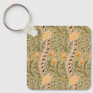 William Morris Daffodil Garden Flower Classic Bota Keychain