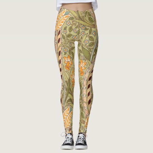 William Morris Daffodil Garden Flower Classic Bota Leggings