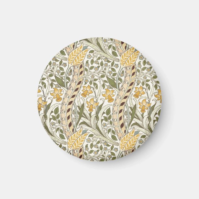 William Morris Daffodil Garden Flower Classic Bota Magnet (Front)