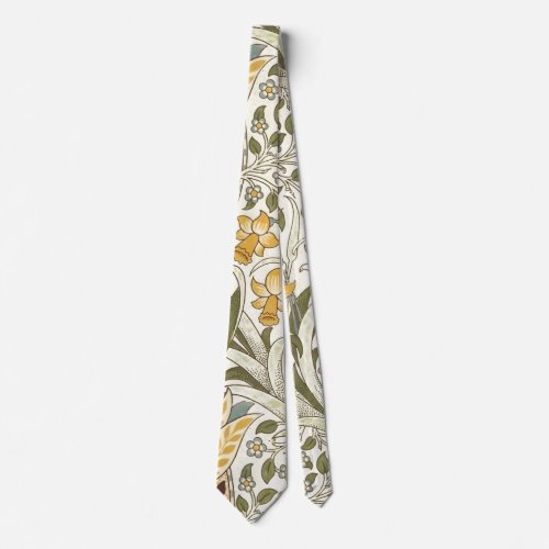 William Morris Daffodil Garden Flower Classic Bota Neck Tie