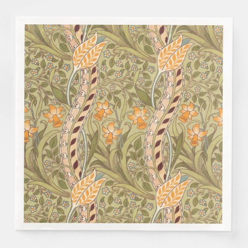 William Morris Daffodil Garden Flower Classic Bota Paper Dinner Napkins