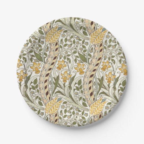 William Morris Daffodil Garden Flower Classic Bota Paper Plates