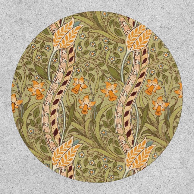 William Morris Daffodil Garden Flower Classic Bota Patch (Front)